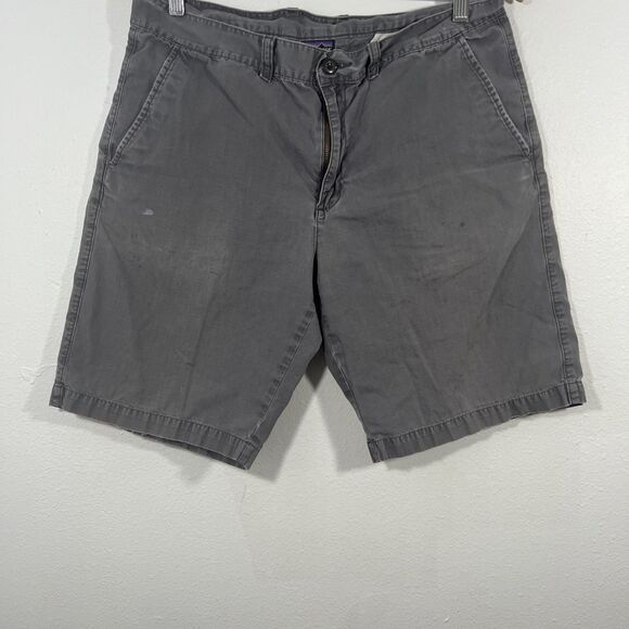Patagonia Shorts Mens 33 Gray Chino Sun Faded Casual Summer - Picture 1 of 8